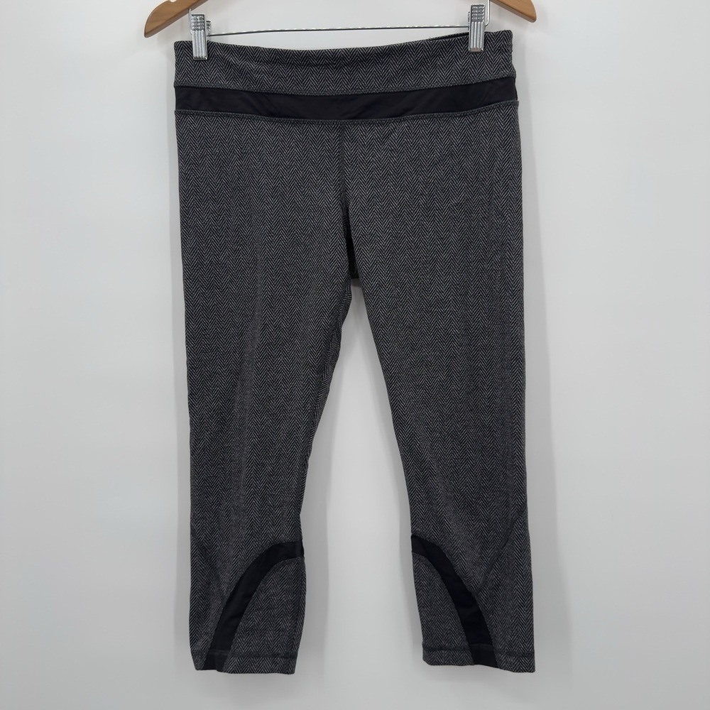 Lululemon Run Inspire Crop II All Luxtreme Giant Herringbone Legging Size 10